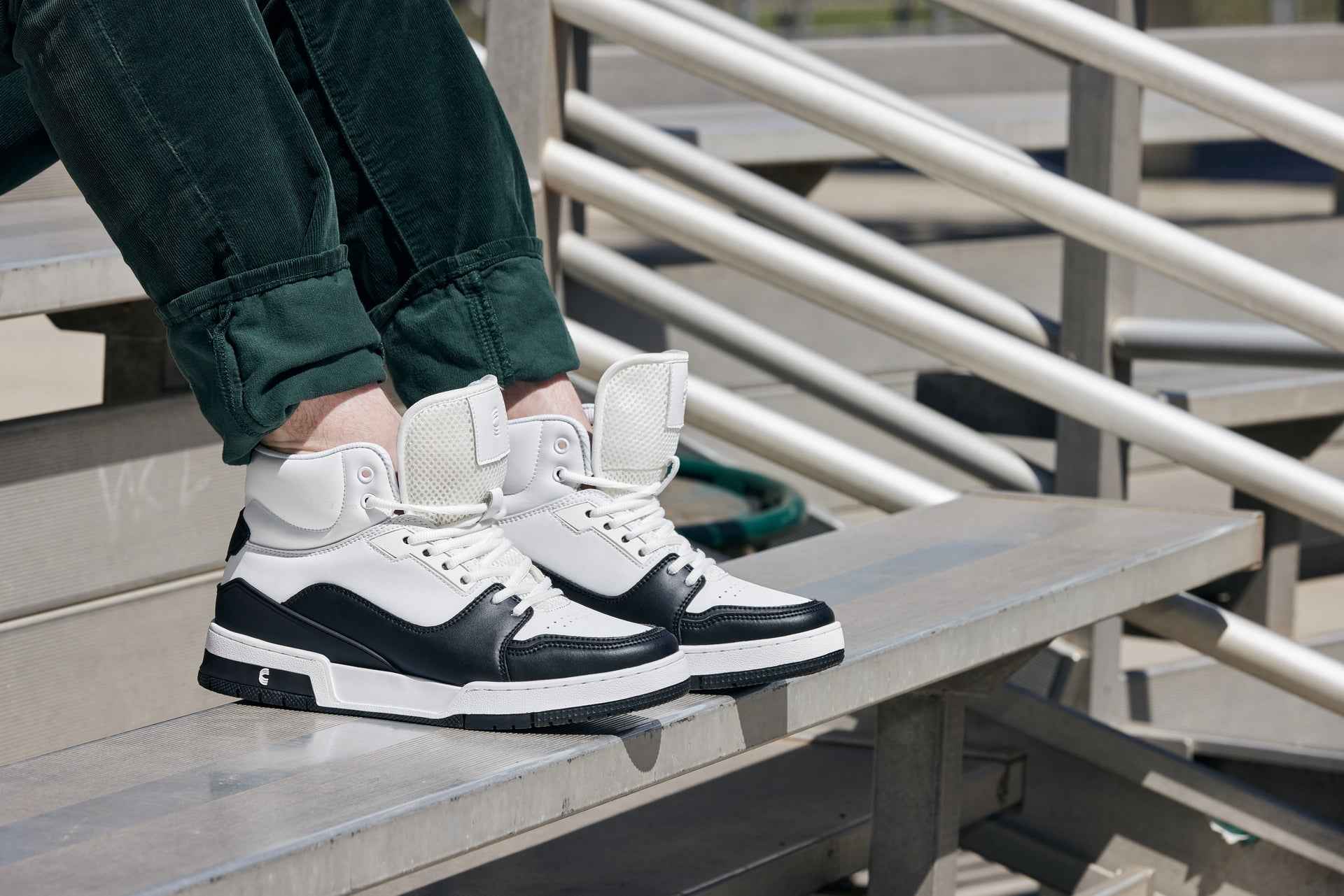 CALTO - S4752 - 3 Inches Taller (White/Black) - High Top Sneakers