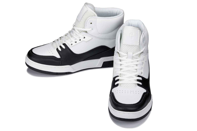 CALTO - S4752 - 3 Inches Taller (White/Black) - High Top Sneakers