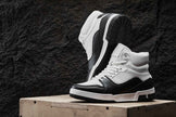 CALTO - S4752 - 3 Inches Taller (White/Black) - High Top Sneakers