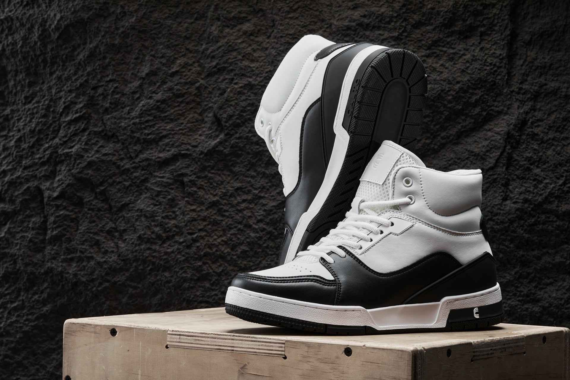 CALTO - S4752 - 3 Inches Taller (White/Black) - High Top Sneakers