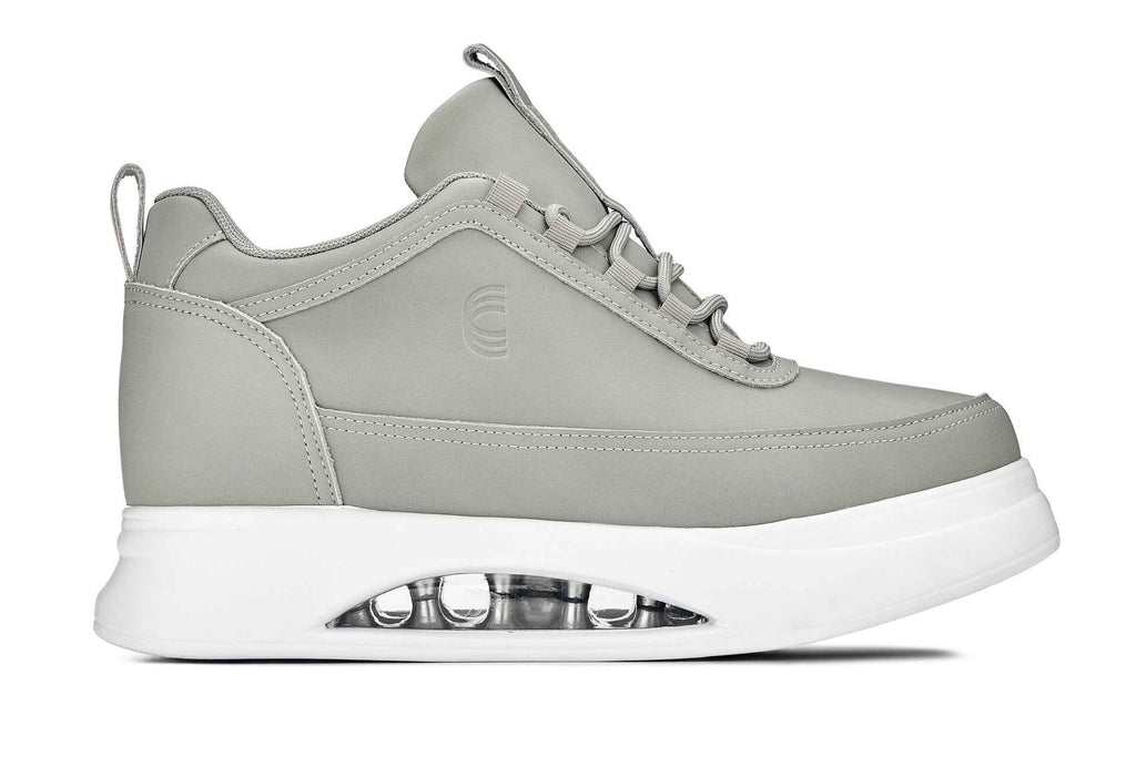 CALTO - S4927 - 3.2 Inches Taller (Dove Grey/White Sole) - Chunky Elevated Platform Sneakers