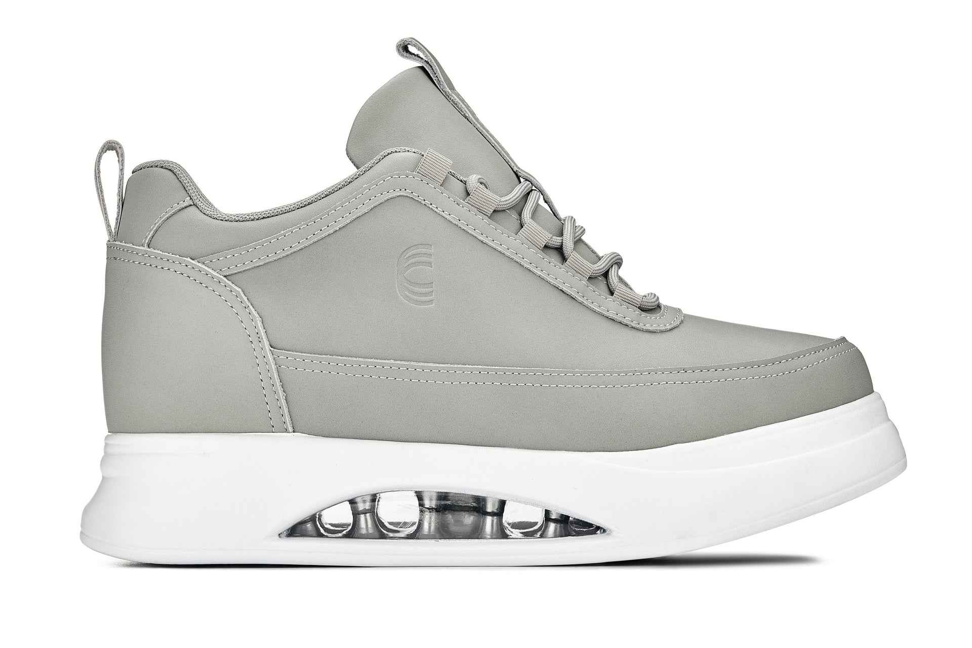 CALTO - S4927 - 3.2 Inches Taller (Dove Grey/White Sole) - Chunky Elevated Platform Sneakers