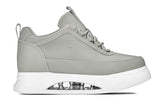 CALTO - S4927 - 3.2 Inches Taller (Dove Grey/White Sole) - Chunky Elevated Platform Sneakers