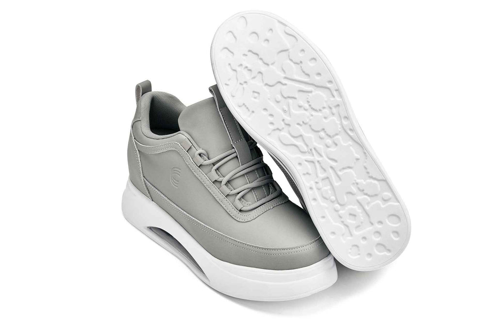 CALTO - S4927 - 3.2 Inches Taller (Dove Grey/White Sole) - Chunky Elevated Platform Sneakers