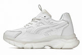 CALTO - S5285 - 2.6 Inches Taller (White/Translucent White Sole) - Chunky Sole Sporty Sneakers