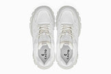 CALTO - S5285 - 2.6 Inches Taller (White/Translucent White Sole) - Chunky Sole Sporty Sneakers