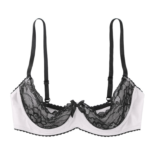 Lace Bra Women's Lingerie Underwire Half Cup Push Up Brassiere