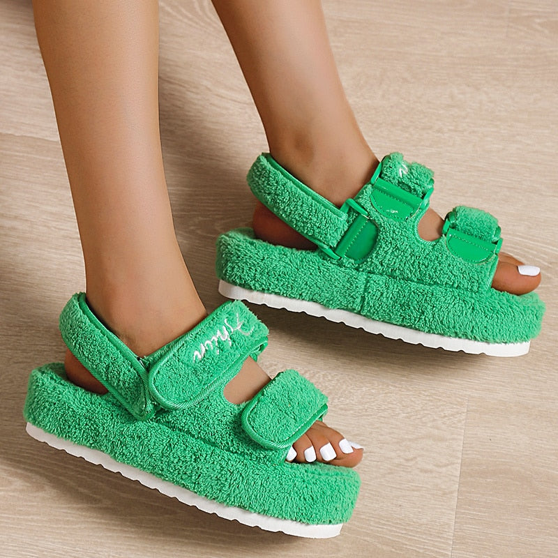 Women Sandals Fluffy Fashion Female Platform Sandals