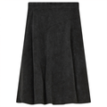 Ladies Short Denim Wash Skirt With Diagonal Cuts