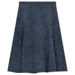 Ladies Short Denim Wash Skirt With Diagonal Cuts