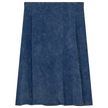 Ladies Short Denim Wash Skirt With Diagonal Cuts