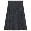 Ladies Short Denim Wash Skirt With Diagonal Cuts