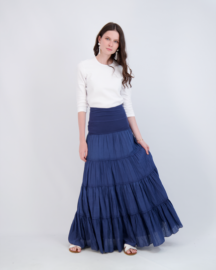 Ladies Tiered Maxi Gauze Skirt
