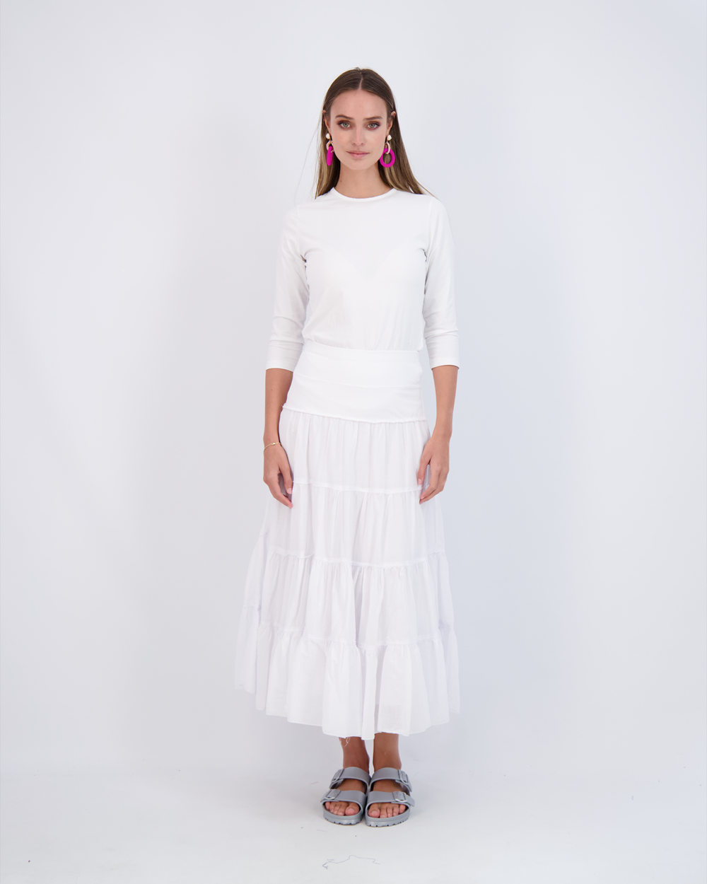 Ladies Tiered Maxi Gauze Skirt