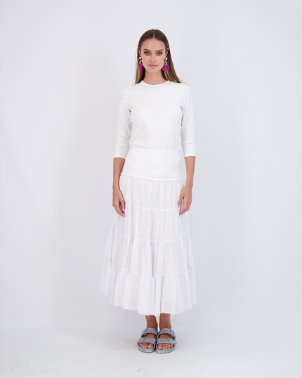 Ladies Tiered Maxi Gauze Skirt