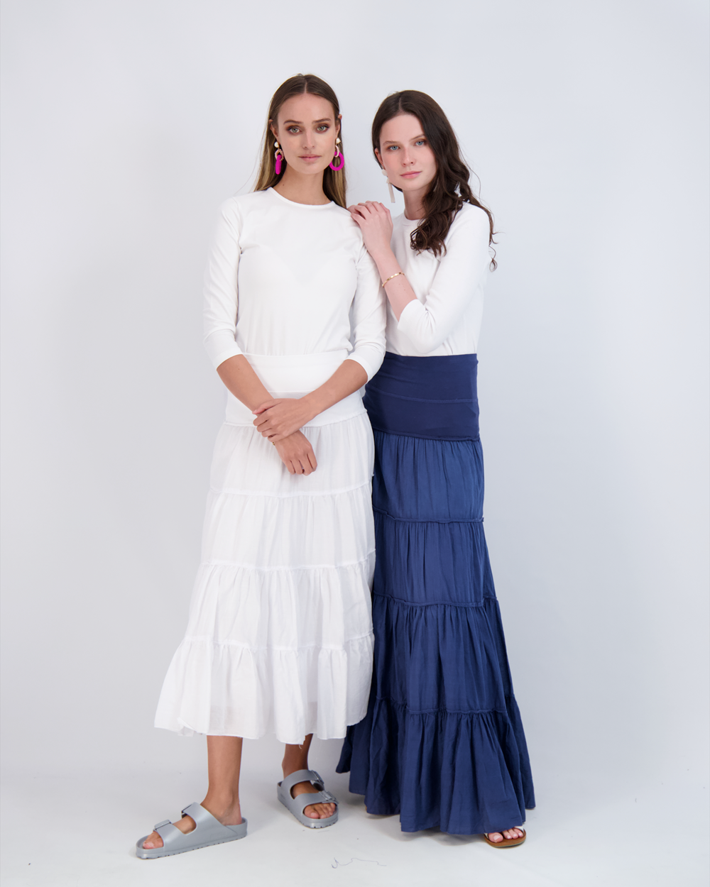 Ladies Tiered Maxi Gauze Skirt