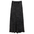 Long Denim Wash Skirt