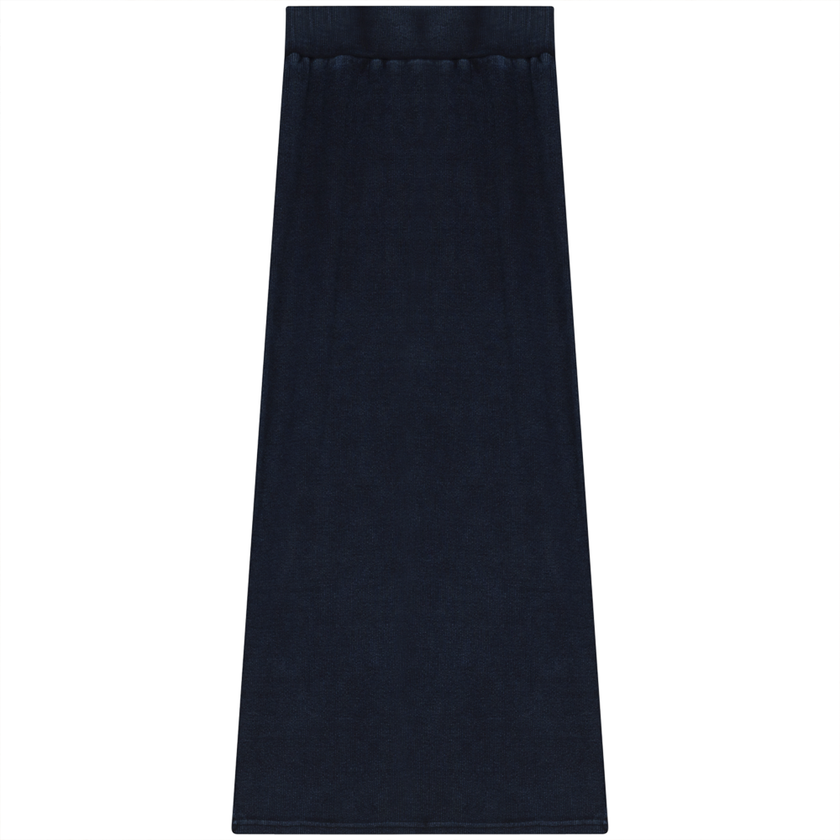 Soft Denim Wash Long Straight Skirt
