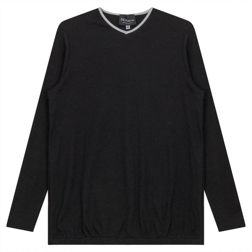 Ribbed Maternty V-Neck Bubble Top