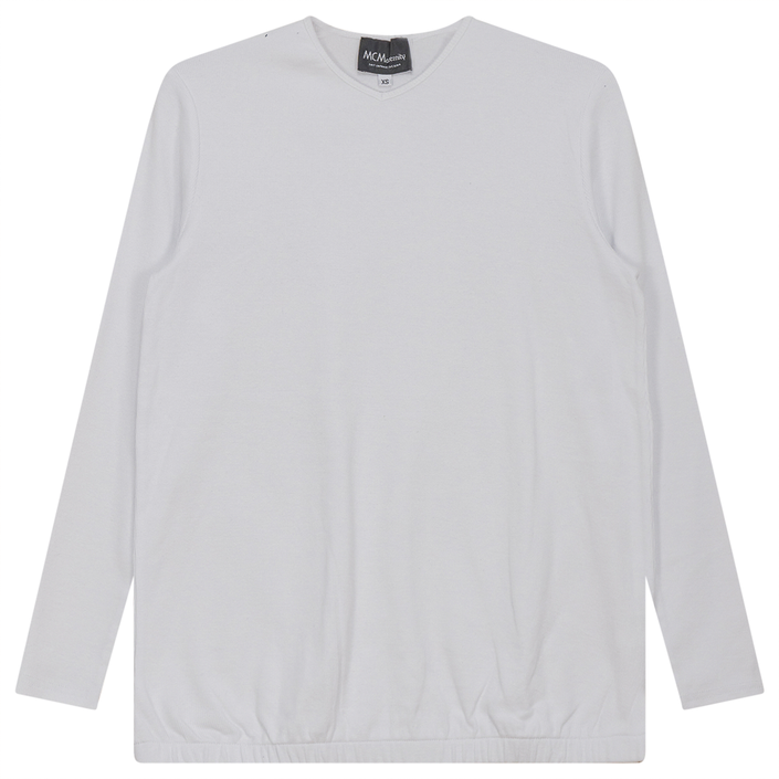 Ribbed Maternty V-Neck Bubble Top