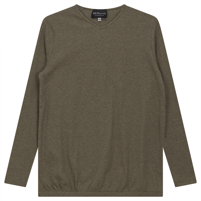 Ribbed Maternty V-Neck Bubble Top