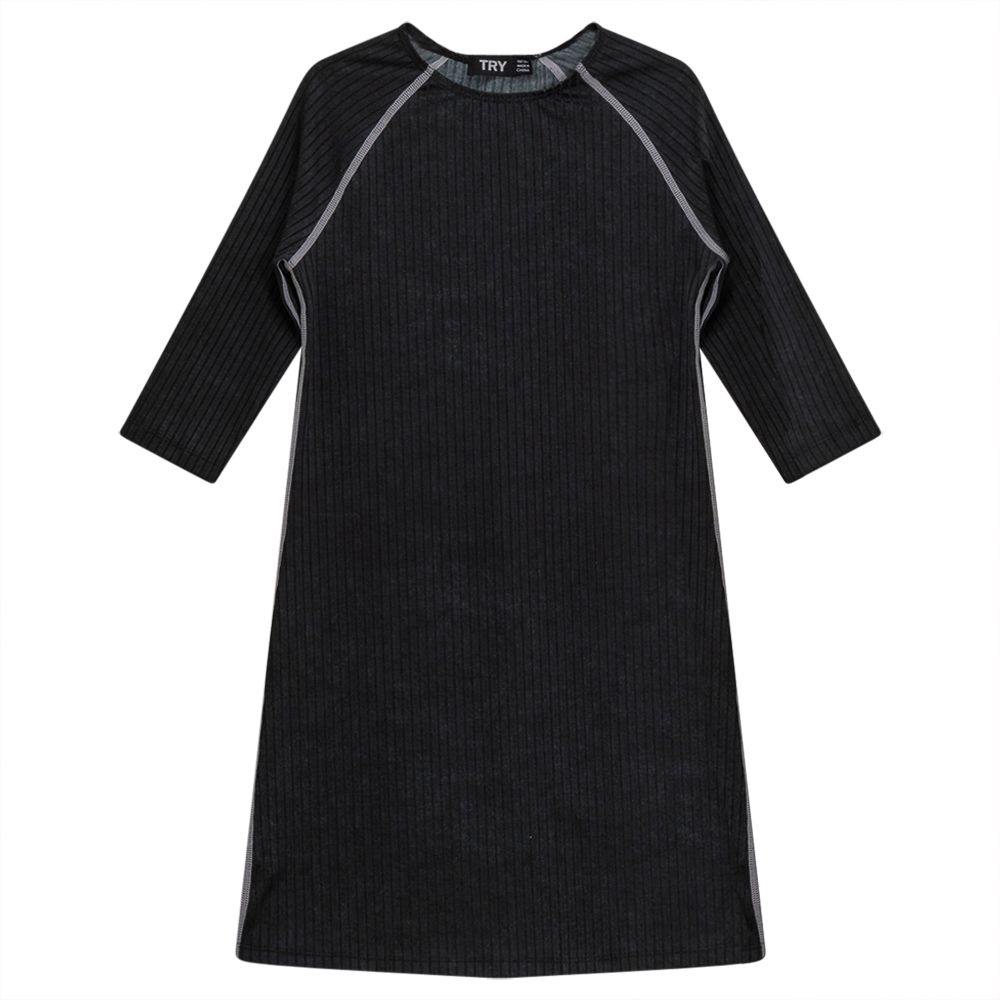 Rib Spandex Swim Dress