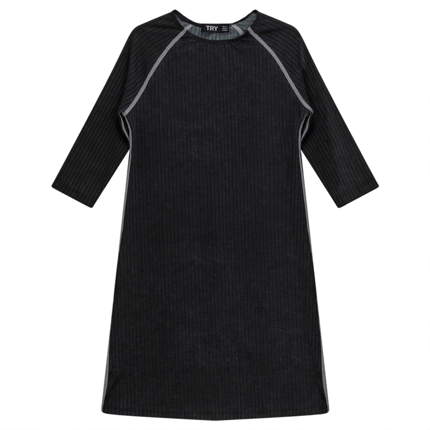 Rib Spandex Swim Dress