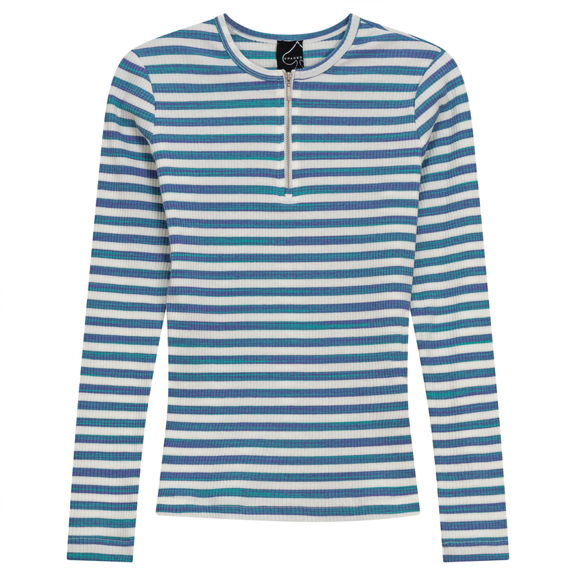 Wash Striped Henley Top