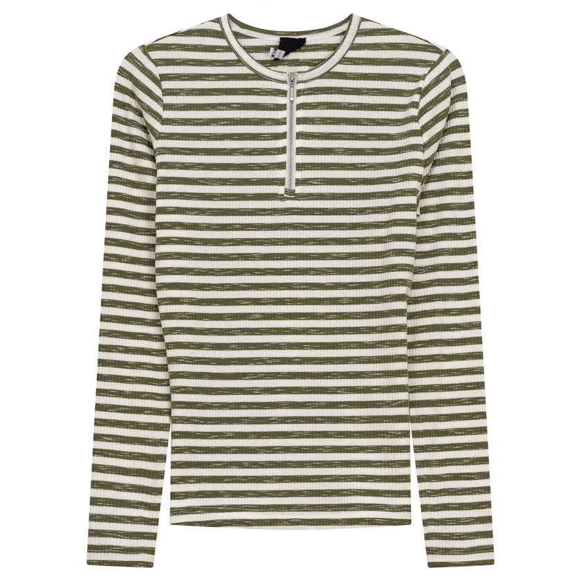 Wash Striped Henley Top