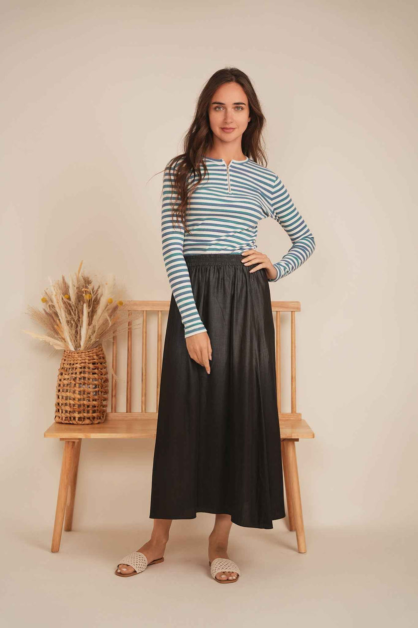 Wash Striped Henley Top