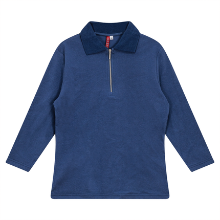 Zip Henley Collar Top