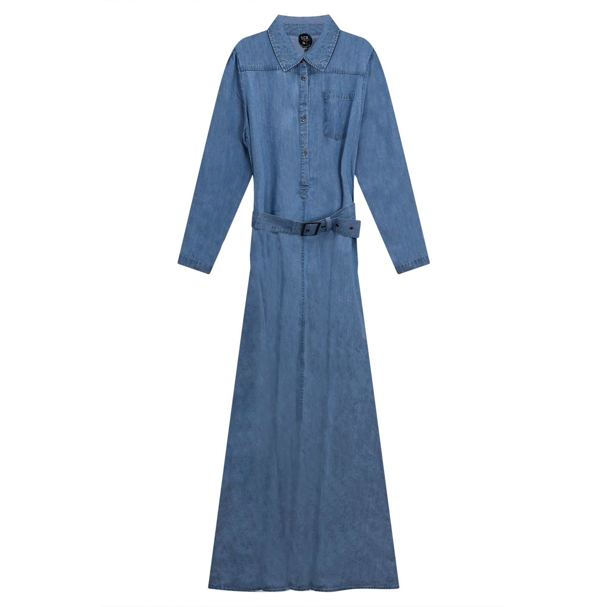 Woven Denim Maxi Dress