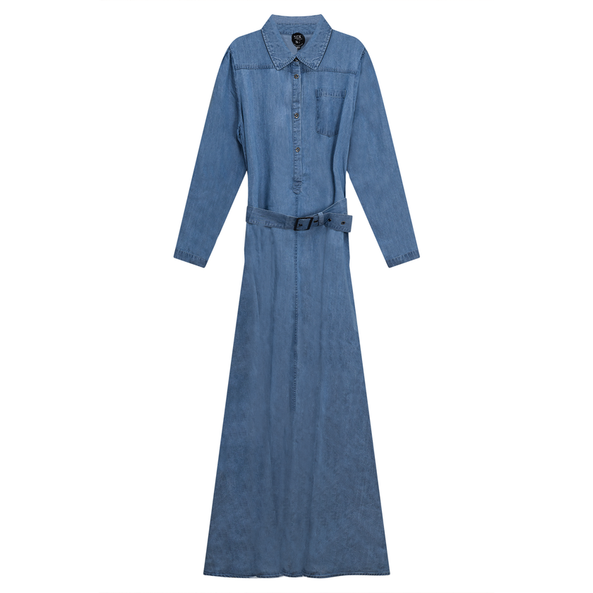 Woven Denim Maxi Dress