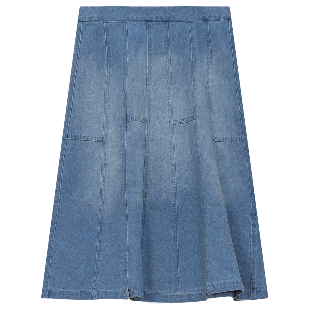 Denim Short Flare Skirt