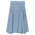 Woven Denim Flare Skirt