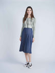 Woven Denim Flare Skirt