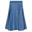 Woven Denim Flare Skirt