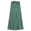 Woven Tiered Skirt with Belt