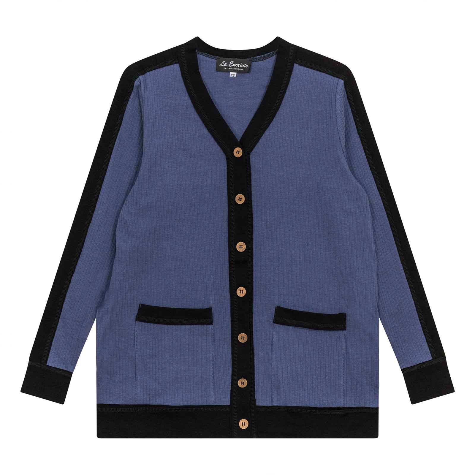 Maternity Ribbed Contrast Cardigan