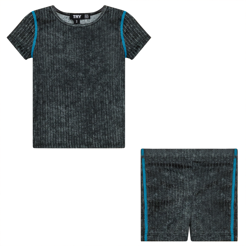 Distressed Rib 2Pc Swim Set