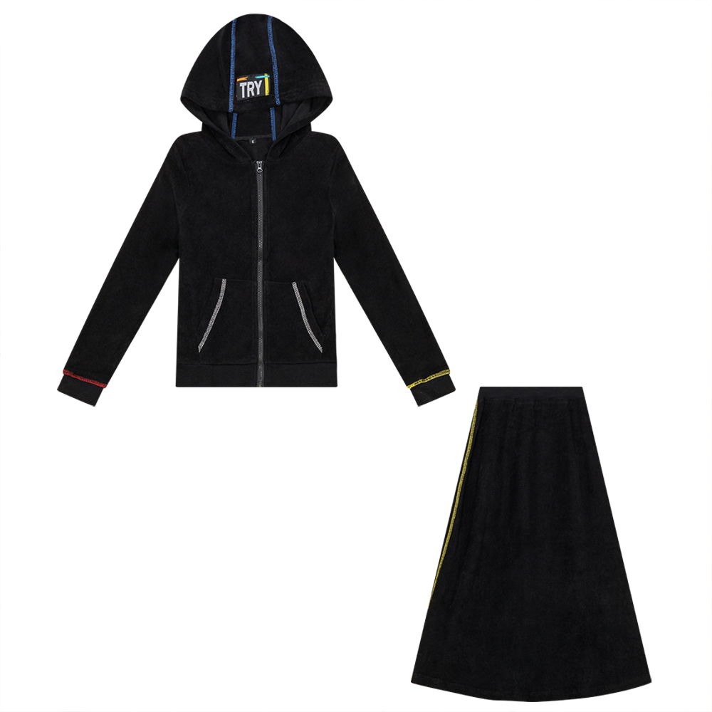 Multi Color Stitched Terry 2Pc Set