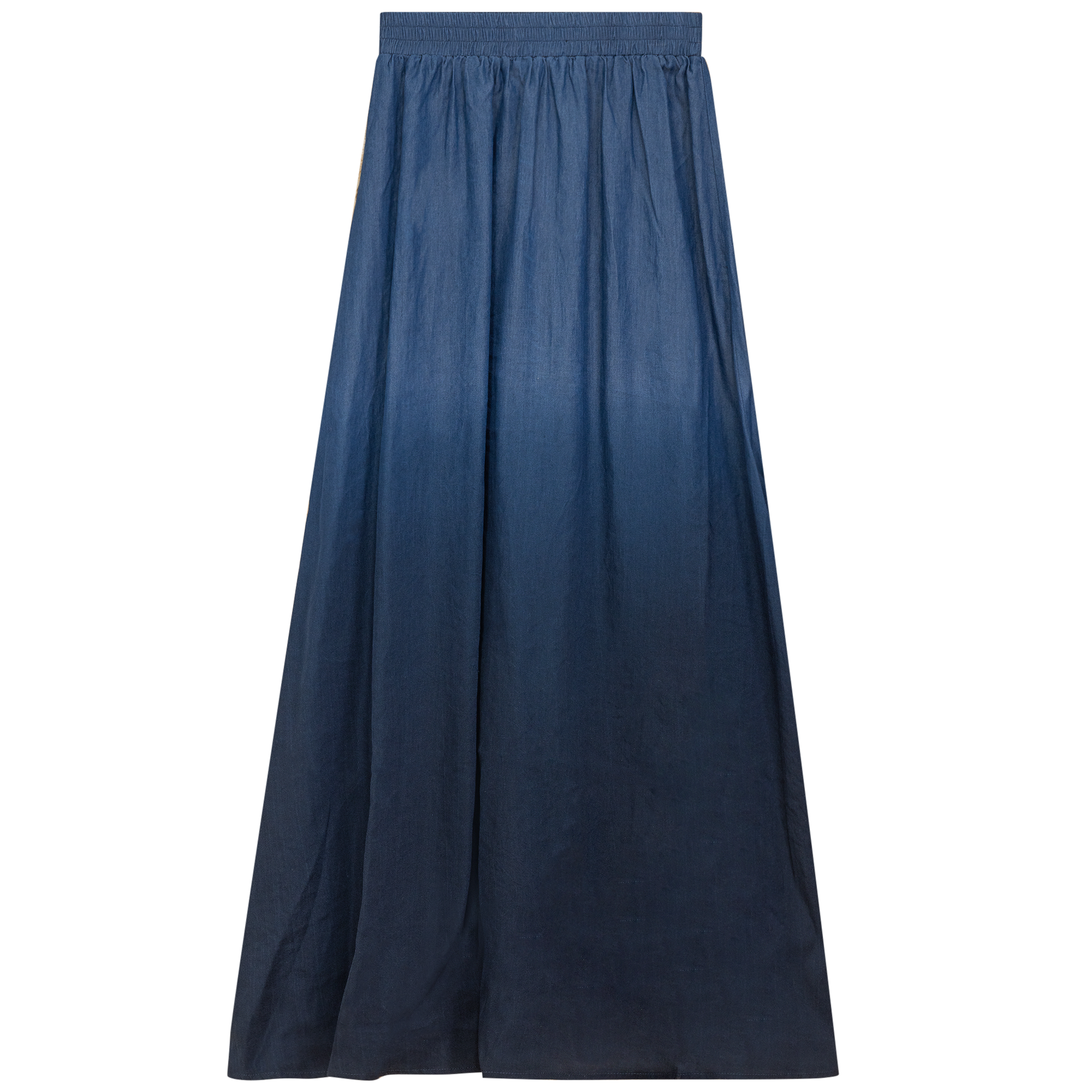 Denim Dip Dye Maxi Skirt