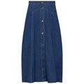 Maxi Denim A Line Button Down Skirt