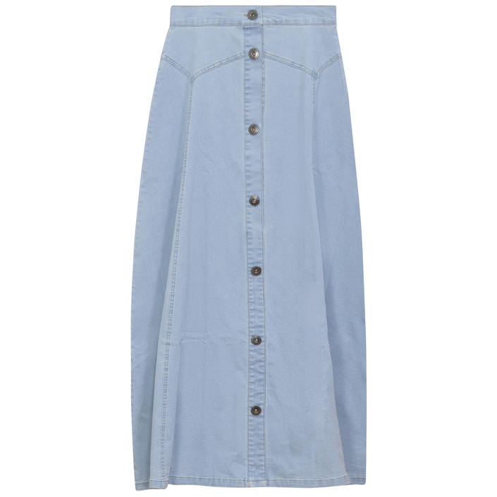 Maxi Denim A Line Button Down Skirt