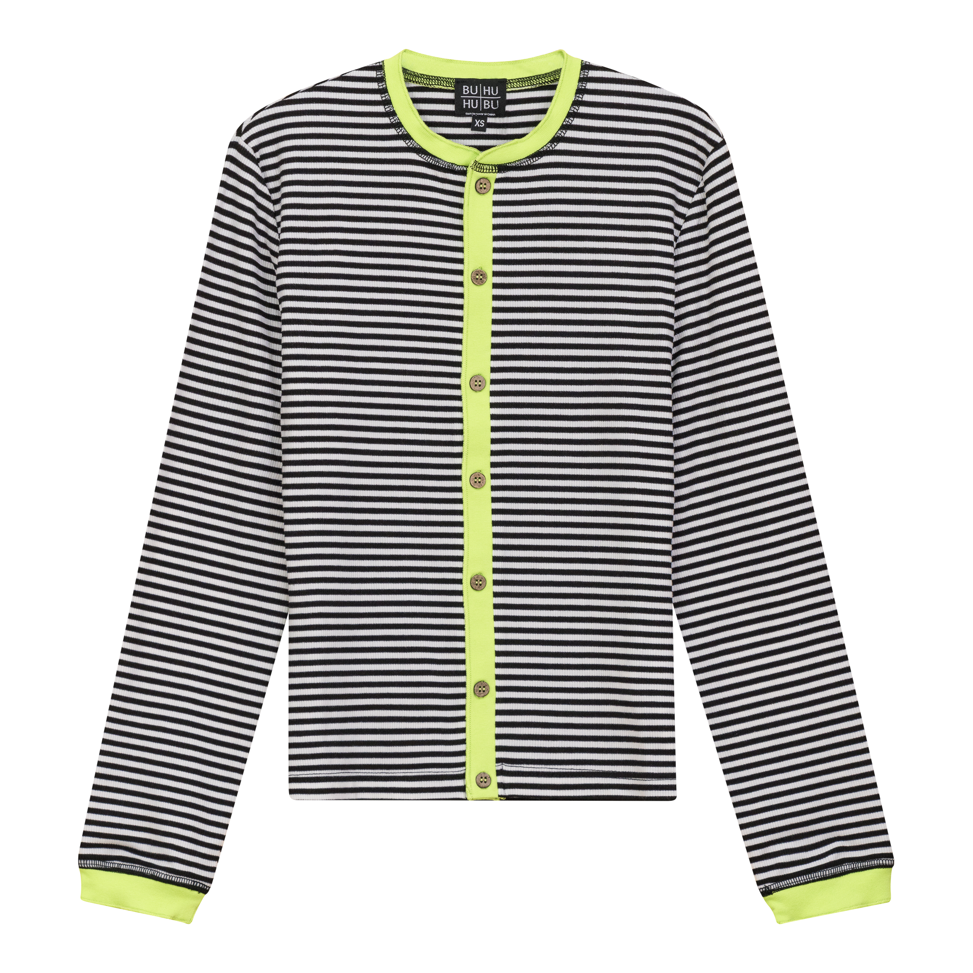 Striped Ribbed Contrast Cardigan