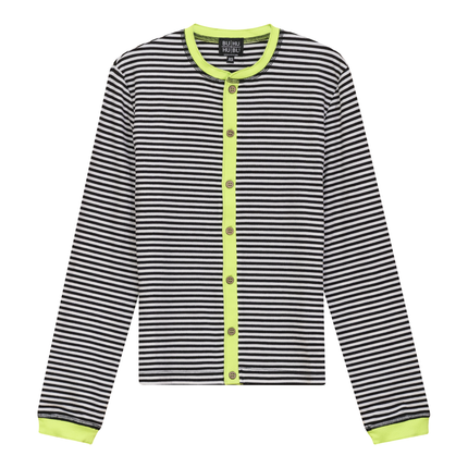 Striped Ribbed Contrast Cardigan