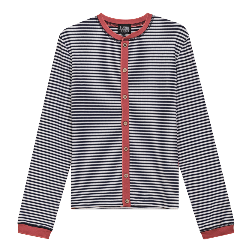 Striped Ribbed Contrast Cardigan