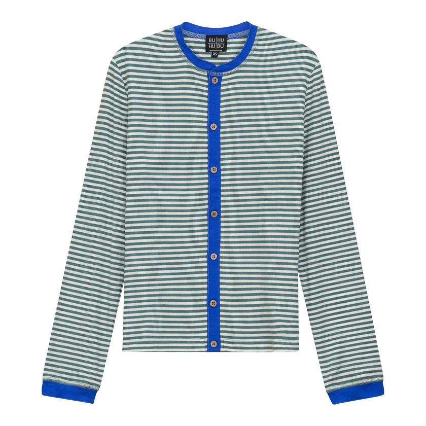Striped Ribbed Contrast Cardigan