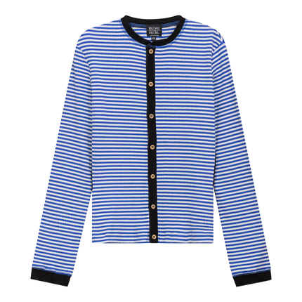 Striped Ribbed Contrast Cardigan