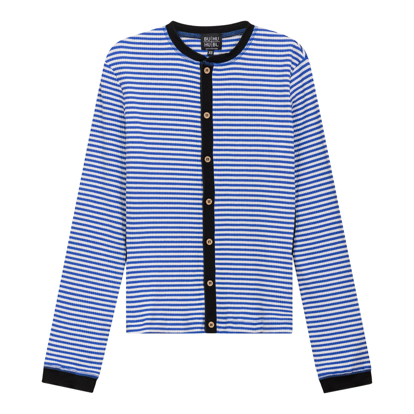Striped Ribbed Contrast Cardigan